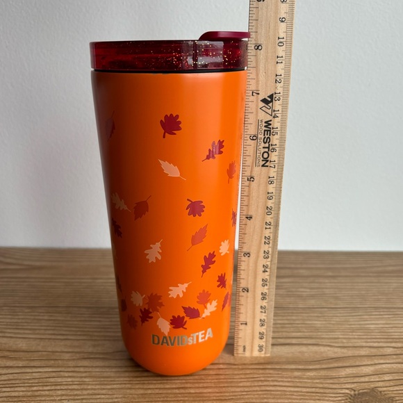David’s Tea Rare Autumn Leave Orange Stainless Steel Favourite Tumbler - Picture 11 of 12